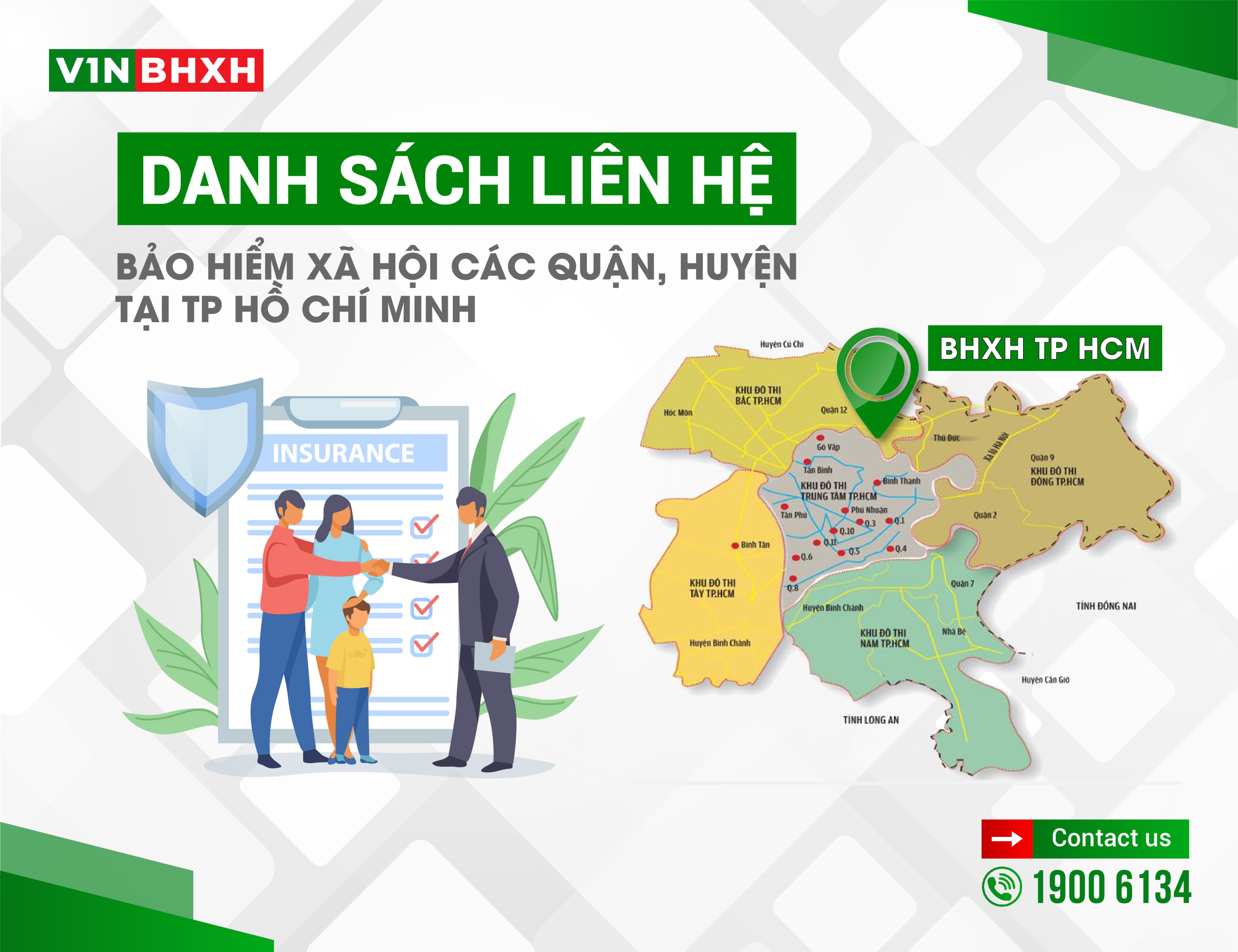 Danh sách liên hệ bảo hiểm xã hội các quận, huyện tại TP Hồ Chí Minh